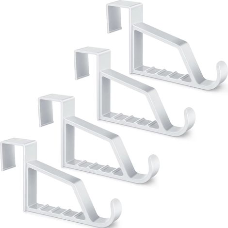 4 pezzi ganci porta per ganci, plastica bianca extra forte per abiti appesi, asciugamani, accappatoi, cappelli, borse