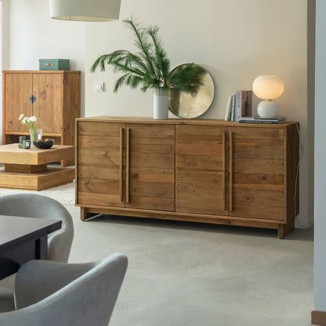 Buffet 4 portes en bois recyclé Blaise (1/4)