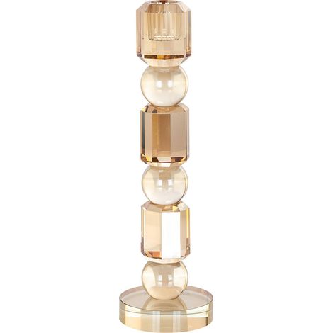 Porte-bougie Meral éclat de verre grand format - Éclat doré élégant en verre (1/5)