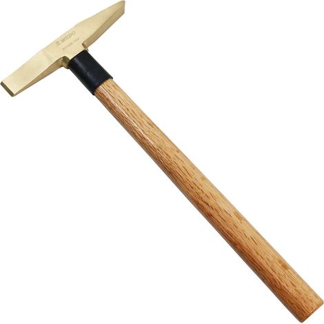Marteau burineur de 300 g, marteau de soudage en laiton, marteau de détartrage avec manche en bois, longueur 350 mm (1/5)