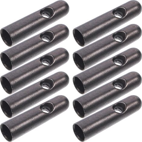 Juego de 10 cuentas metálicas antidesgaste para las colas de sombrillas, 3,4 mm, puntas cilíndricas sólidas para las varillas de sombrillas, accesorio práctico para la reparación de sombrillas.