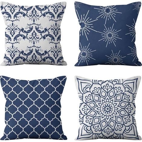 Set di 4 federe in velluto, 45x45 cm, morbide federe con doppia stampa per divano, sedia, soggiorno, auto, arredamento per la casa (1/4)