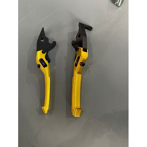 Modified clutch lever for Yamaha XMAX300, CNC machined horn-shaped front brake disc and rear brake lever (black) (1/5)