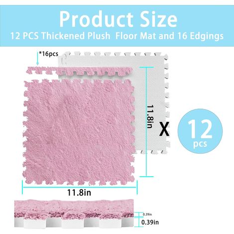 Tapis De Sol En Mousse Peluche 10 Pièces, Tapis Puzzle En Molleton De Corail Doux Et Sur Conception Detachable Pour Chambre Amz B