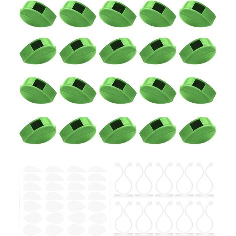 70 Pièces Clips Auto-Adhésifs pour Plantes Grimpantes - 50 Clips Verts Invisibles + 20 Clips Muraux Blancs Réglables (2 Tailles) pour Lierre, Philodendron, Jardin, sans Percer, Polyvalent (1/5)