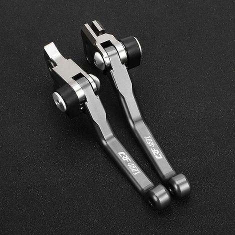 Aplicable a las manetas de freno y embrague plegables de aleación de aluminio para motocross HONDA CRF450X 2005-2018 Off-Road Pit Dirt Bike CRF 450X (logo gris) (1/5)