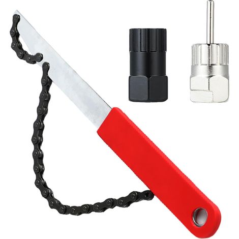 Fouet à chaîne de vélo, Extracteur de cassette, Extracteur de pignon, Outil de verrouillage de cassette, Extracteur de manivelle de vélo, pour les cassettes à 7, 8, 9, 10, 11 vitesses (1/5)