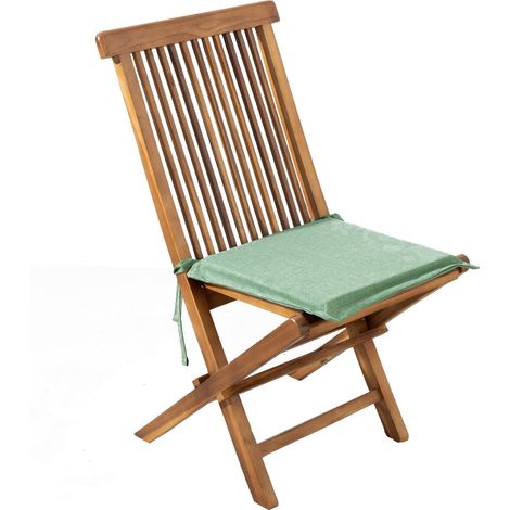 Cuscino Resinato con Pattina e Laccetti per sedia da giardino sfoderabile 40 cm "Made in Italy" -Confezione da 2 pezzi / Grigio (1/5)