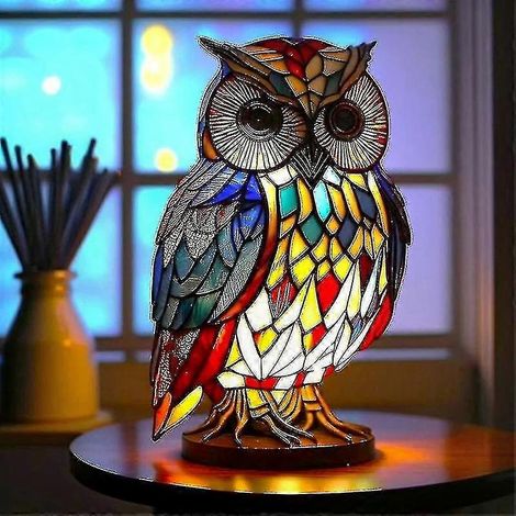 Dekorative, farbige Harz-Stehlampe für den Tisch, stimmungsvolle Beleuchtung mit Tiermotiv, einzigartiges Stück für Wohn- und Schlafzimmer. (1/5)
