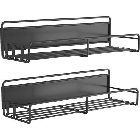 Pièces)Étagère Magnétique pour Réfrigérateur,Étagère à Épices le Réfrigérateur (Noir) 2 (1/4)