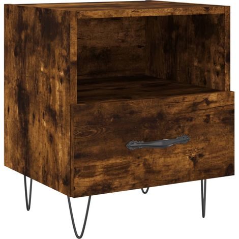 Maison Exclusive - Comodino Rovere Fumo 40x35x47,5 cm in Legno Multistrato