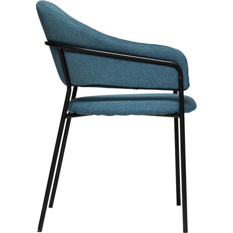 Fauteuil "Siron" en tissu chiné Atmosphera - Bleu canard - Bleu canard - (1/3)