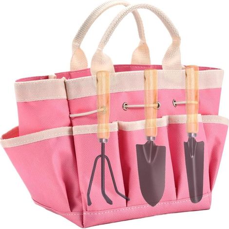 Sac À Outils De Jardin Robuste Sac De Rangement Fourre-Tout De Jardin Poches De Rangement pour Outils De Jardinage Sac Fourre-Tout Portable Multifonction avec Poignées Et Sangles Élastiques (1/5)