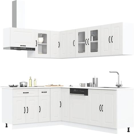 Mueble de cocina Kalmar blanco 11 piezas madera contrachapada vidaXL (1/5)