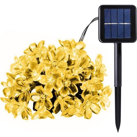 Guirlande Lumineuse Solaire - Fleur LED pour Jardin Clôture Terrasse Pelouse Cour Décoration Extérieure - 1 Pièce (1/5)