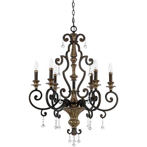 Elstead Marquette - Lampadario a 6 luci con finitura bronzo antico, attacco E14 (1/5)
