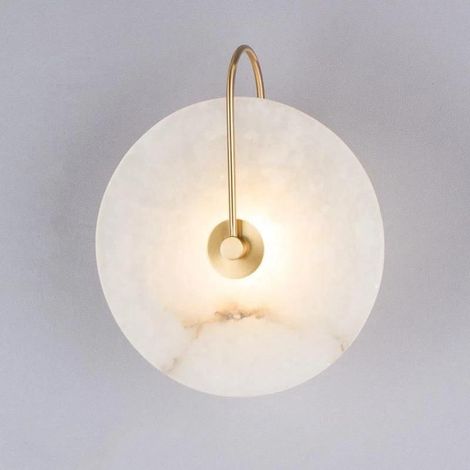 Applique murale LED déco en marbre espagnol naturel 16cm or (1/4)
