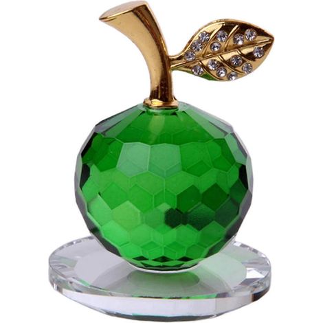 Figurine de pomme en cristal, presse-papier, ornement de décoration intérieure, objet de collection, cadeau rouge-5cm Green (1/5)