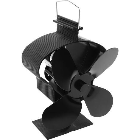 Ventilateur de poêle à 4 pales alimenté par la chaleur, résistant aux hautes températures, auto-allumant, noir, diamètre 152 mm, style couronne LT381 (1/5)