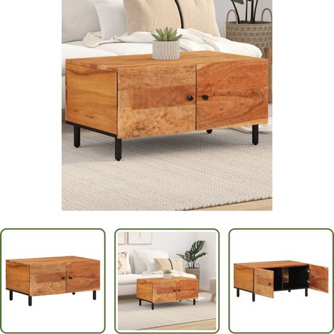 Rangement salon - Table basse 80x50x40 cm bois massif d'acacia (1/5)