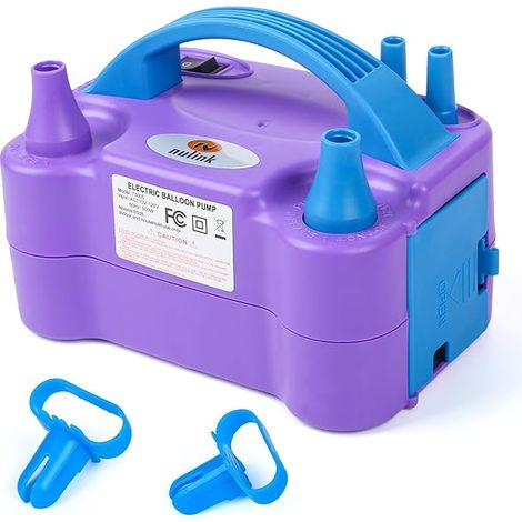 Pompe À Ballons Électrique Portable - 2 Buses - 600 W - Pour Décorations De Fête Et Anniversaire - 110-120 V - Violet (1/3)