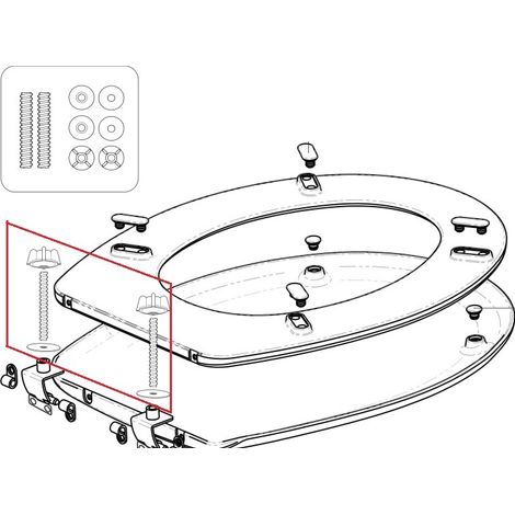 Kit Conjunto Bisagras para Asiento con Caída Amortiguada Roca Varios Modelos AI0001200R - Roca