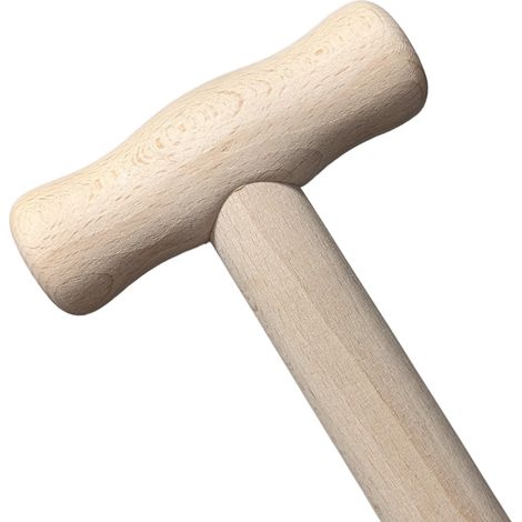 Manche de rechange pour bêche en bois de hêtre avec poignée en T, 85 cm de long, diamètre 35 mm en bas, étroit (1/5)