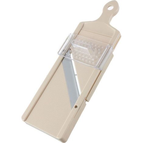 Affettatrice a mandolina giapponese BN-1 con tre lame intercambiabili in acciaio inox: avorio, tagliaverdure, pelapatate, acciaio inox, bianco sporco