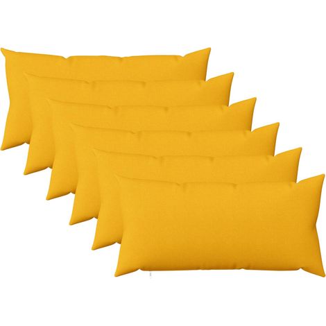 vidaXL Cushion with Pillow HEERLEN 6 pcs Light Yellow Fabric (1/5)