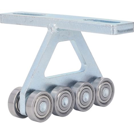 Chariot à 8 roues argenté, assemblage en T pour profilé de montant, kit de roulettes pour rail de soutien (1/5)