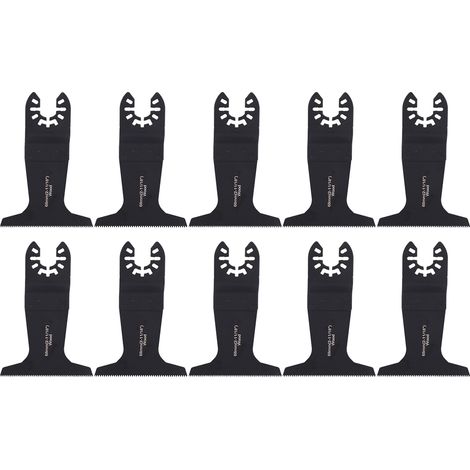 Oscillating Saw Blade - Manganese Steel - Straight Cut - For Wood PVC Aluminum Gypsum Plastic - 10-Pack (1/5)