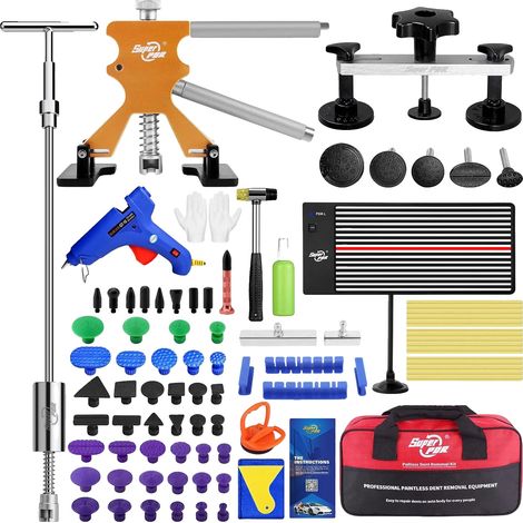 Herramienta para reparación de carrocería, método de reparación de abolladuras sin pintura, fácil de usar, Pro Set (1/2)