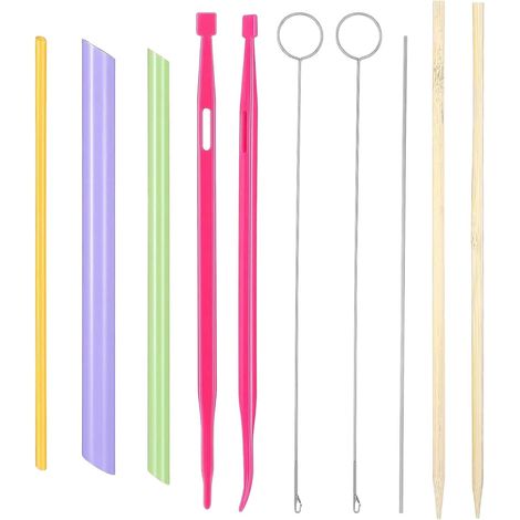 Enfileur de Cordon Crochet Tube pour Couture Main Langue en Bambou et Plastique pour Sangles de Paquet Maison (1/5)