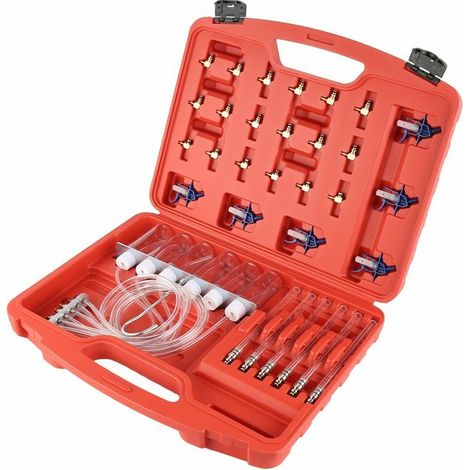 Compteur de Débit d'Injecteur Diesel Cylindre de Diagnostic Kit de Test de Conduite de Carburant pour Adaptateur de Rampe Commune avec Boîte de Rangement