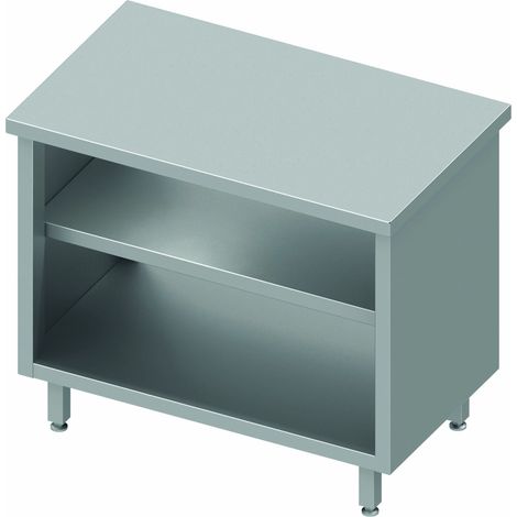 Meuble Bas Cuisine Inox Ouvert Central Avec Etagère - Profondeur 800 - Stalgast