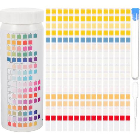 50 bandelettes de test pour eau potable - Test de qualité de l'eau domestique - Bandelettes de test 16 en 1-12x0.5CM (1/3)