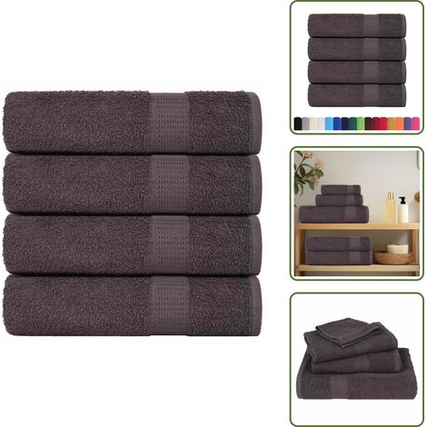 Asciugamani da bagno in cotone - vidaXL Asciugamani da bagno FROGN 4 pz Antracite 100x150 cm 360 g/m² - Asciugamani lavabili