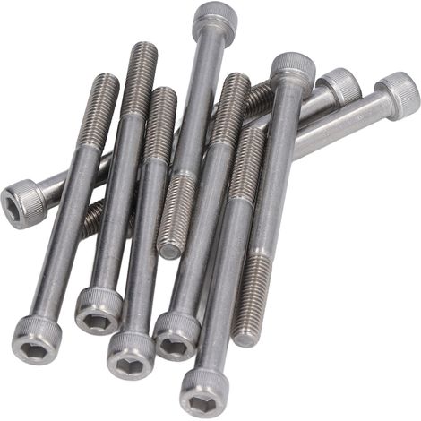 Lot de 10 vis à tête cylindrique creuse en acier inoxydable A2-70, douille hexagonale M10x110, pour machines industrielles