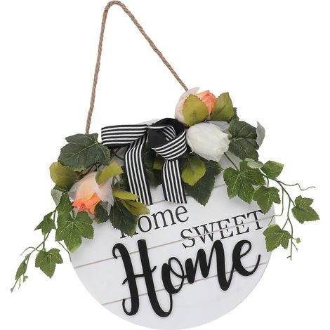 Guirlande florale blanche décorative pour porte, idéale pour les fêtes et festivals (1 pièce) (1/5)