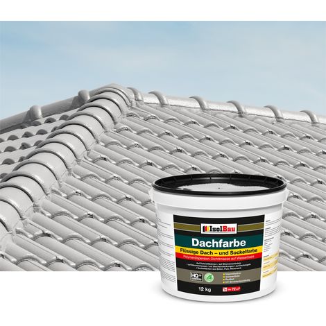 Vernice per tetti IsolBau Dachfarbe Grigio Pietra 12 kg (1/5)