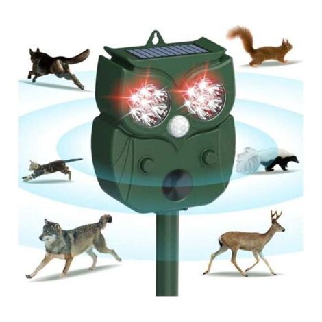 Répulsif à Ultrasons pour Animaux, Lampe de Poche LED Détection Mouvement, Solaire Animaux Chien, Renard, Lapin, Raton Laveur, Écureuil (1/4)