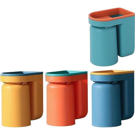 Pas de Poinçonnage Gobelet de Bain de Bouche Tasse de Brosse à Dents Tenture Murale Boîte de Rangement de Salle de Bain Drain à L'Envers