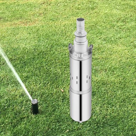 Deep Well Submersible Pump DC 24V 200W Electric Solar Powered Water Pump, 396.26 gal/h, 98ft Lift, Farm Ranch Irrigation Submersible Bore Hole Deep Well Pump