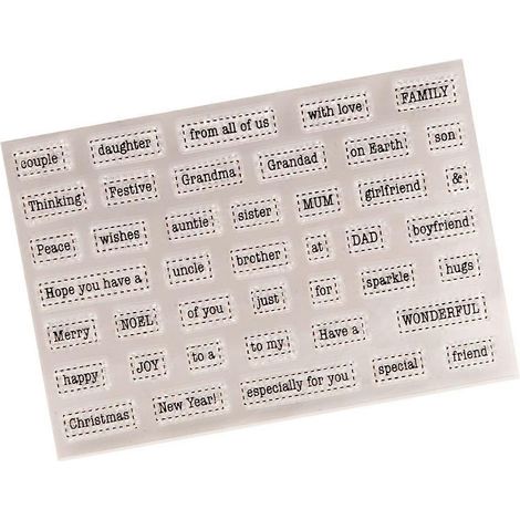 Tampon en silicone avec mots de bénédiction pour la création de cartes, les carnets et la décoration de fond (1/5)
