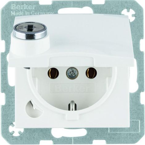 Presa berker S.1 presa schuko con chiusura bianco lucido