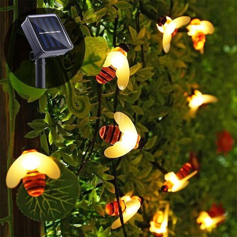 Guirlande lumineuse solaire de jardin étanche, 30 LED, 6 m (blanc chaud), 8 modes d'éclairage, 60 LED, 60 cm (19,7 pi), décoration extérieure. (1/3)