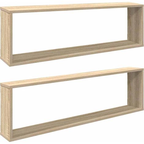 Maison Exclusive - Würfelregale 2 Stk. Sonoma-Eiche 100x15x30 cm (1/5)