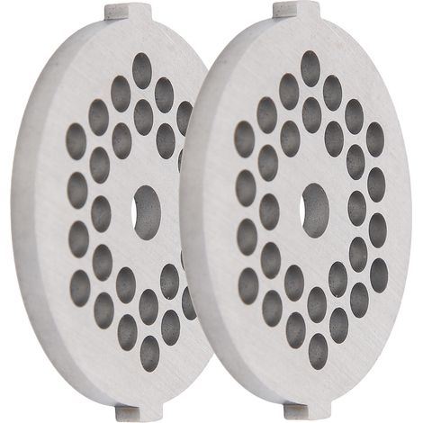 2 lames de hachoir électrique en acier inoxydable, plaque de broyage à trous ronds pour hachoir de type 5/B (5 mm, 30 trous) (1/5)