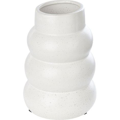 Blumenvase PIREAS Steinzeug 22 cm Weiß