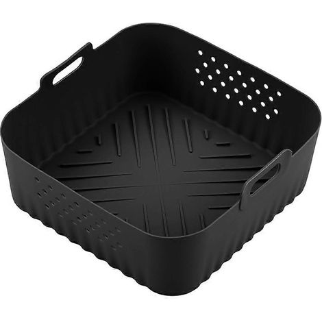 Wiederverwendbare Silikon-Kochmatten für 20/23 cm Heißluftfritteusen, kompatibel mit Corsori-, Gourmia- und Philips-Modellen (5-8 QT), schwarz. (1/5)
